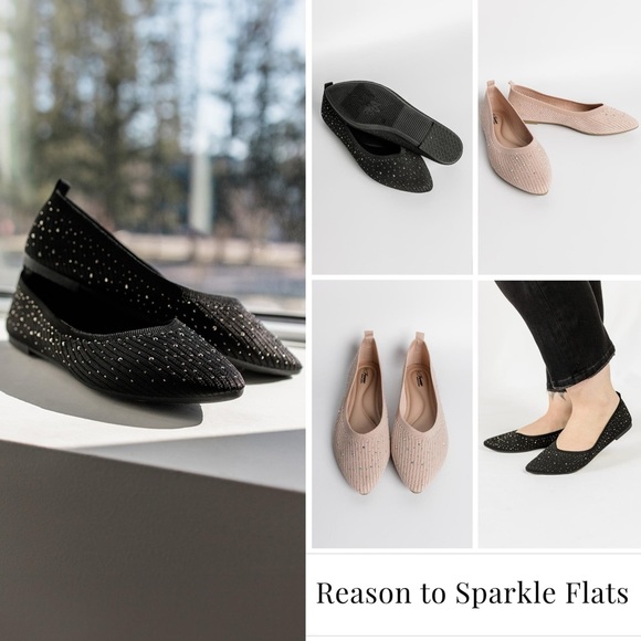 Blush Coloured Sparkle Flats - Picture 1 of 1